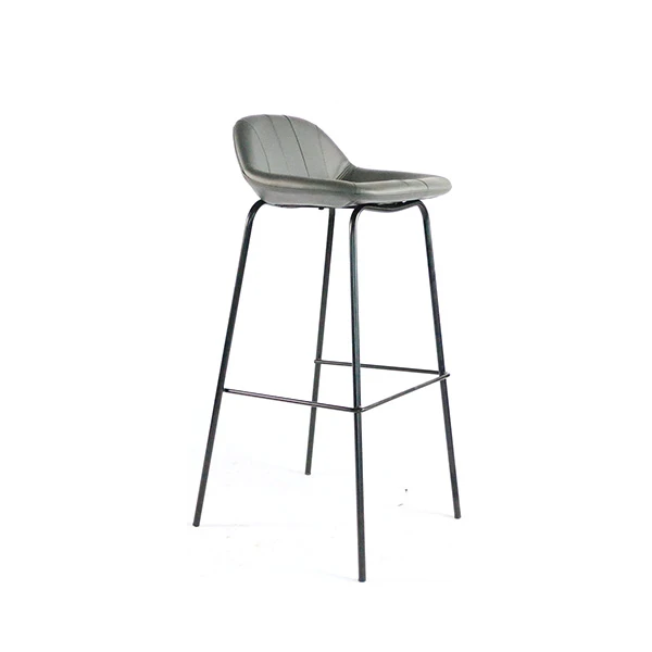 Moderner Barhocker-Stuhl aus weißem Leder
