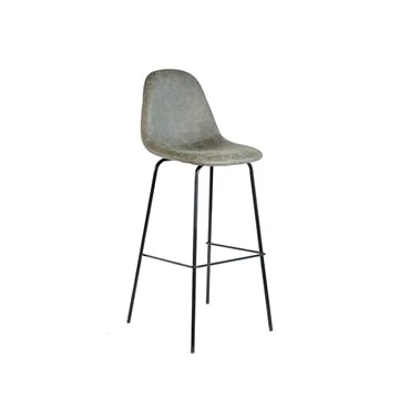 Barhocker aus Leder mit Rückenlehne