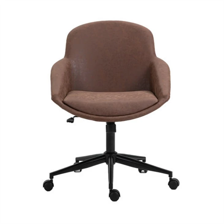 Brauner Home-Office-Stuhl aus Kunstleder