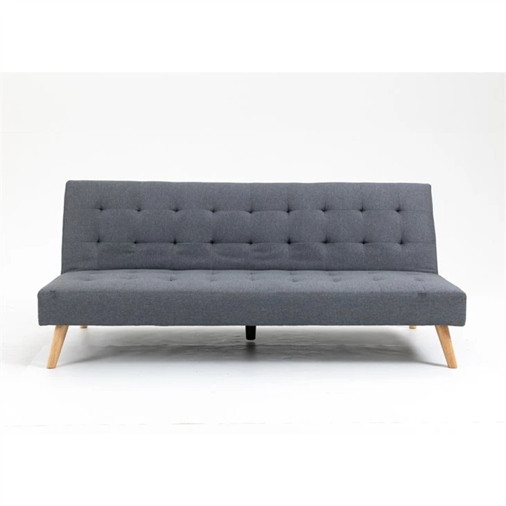 Modernes, graues, einfaches Schlafsofa aus Leinen
