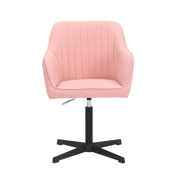 Mit Stoff gepolsterte Home-Office-Schreibtische und Stühle, ohne Rollen