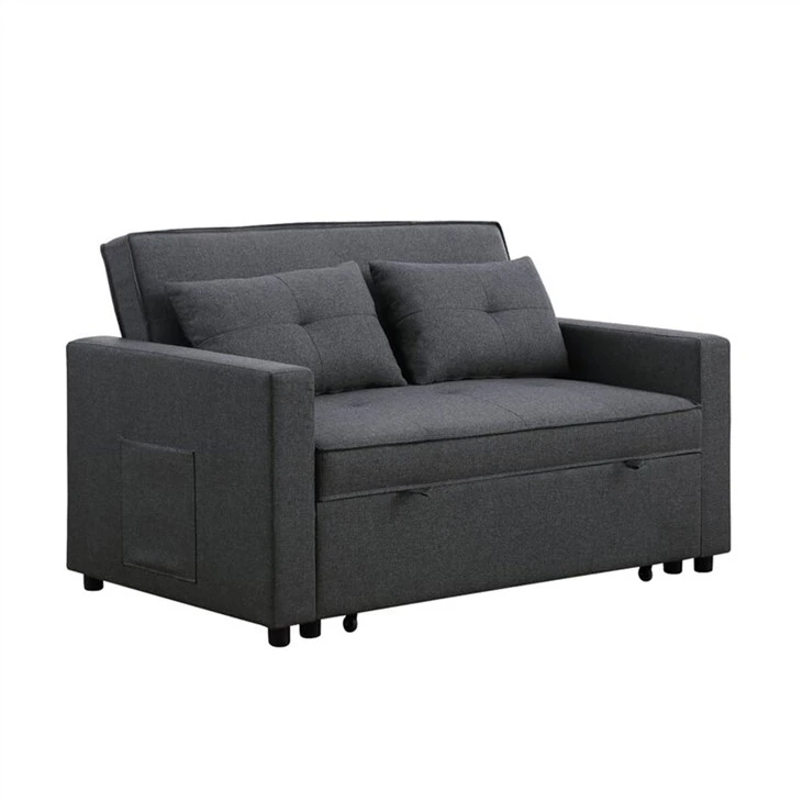 Gepolstertes, gepolstertes Futon-Schlafsofa „Partner Linen“.
