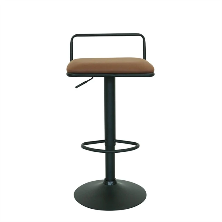 Höhenverstellbarer Barhocker, quadratischer Sitz, Metall-PU-Drehbarstuhl