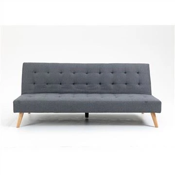 Modernes, graues, einfaches Schlafsofa aus Leinen