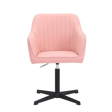 Mit Stoff gepolsterte Home-Office-Schreibtische und Stühle, ohne Rollen