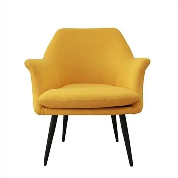 Mid-Century-Stuhl mit Stoffakzent und Beinen aus Gummiholz