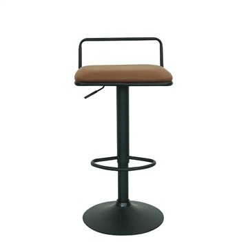 Höhenverstellbarer Barhocker, quadratischer Sitz, Metall-PU-Drehbarstuhl