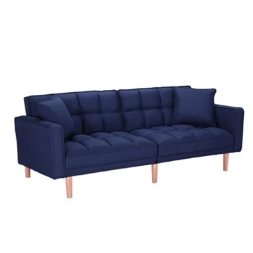 Weiches und bequemes Cabrio-Sofa aus blauem Leinen