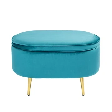 Aufbewahrungshocker, Schminktisch, Hocker, Ottomane mit Metallbeinen