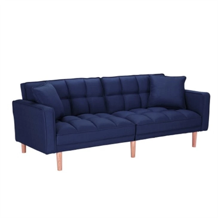 Weiches und bequemes Cabrio-Sofa aus blauem Leinen