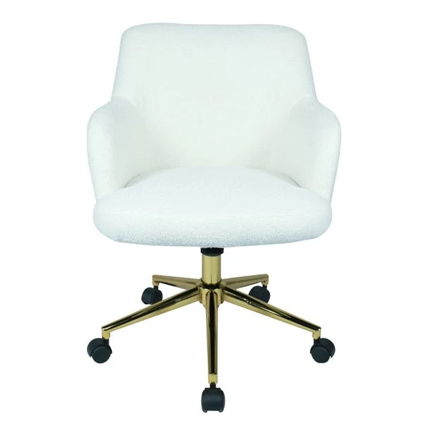 Home-Office-Stuhl mit Armlehne, weißer Kaschmirstoff