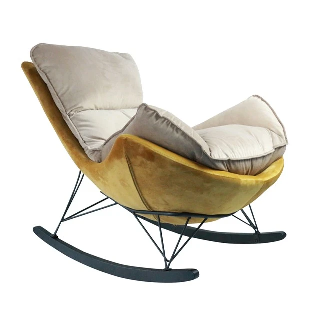 New Design Velvet Fabric Covered Leisure Chair, Rocking Chair New Design Velvet Fabric Covered Leisure Chair, Rocking Chair