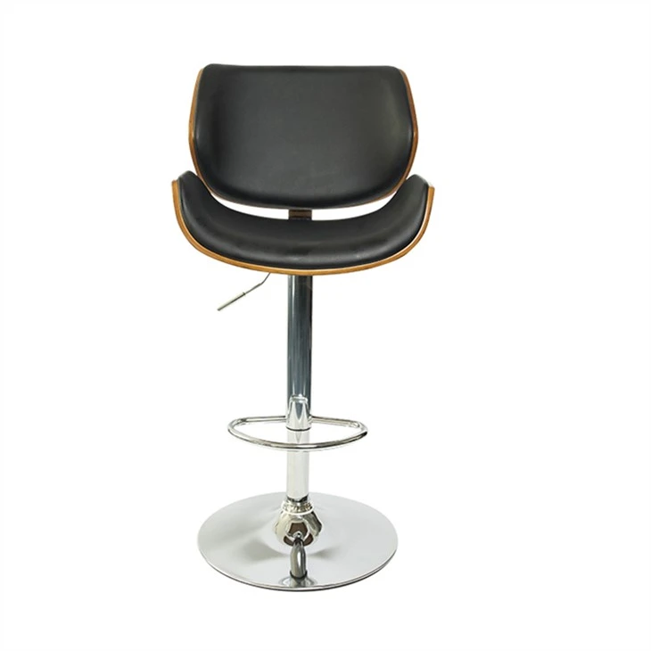 Schwarze Thekenhocker aus Kunstleder
